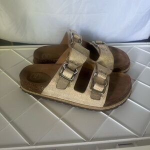 Wonder Nation Metallic Slide Sandals